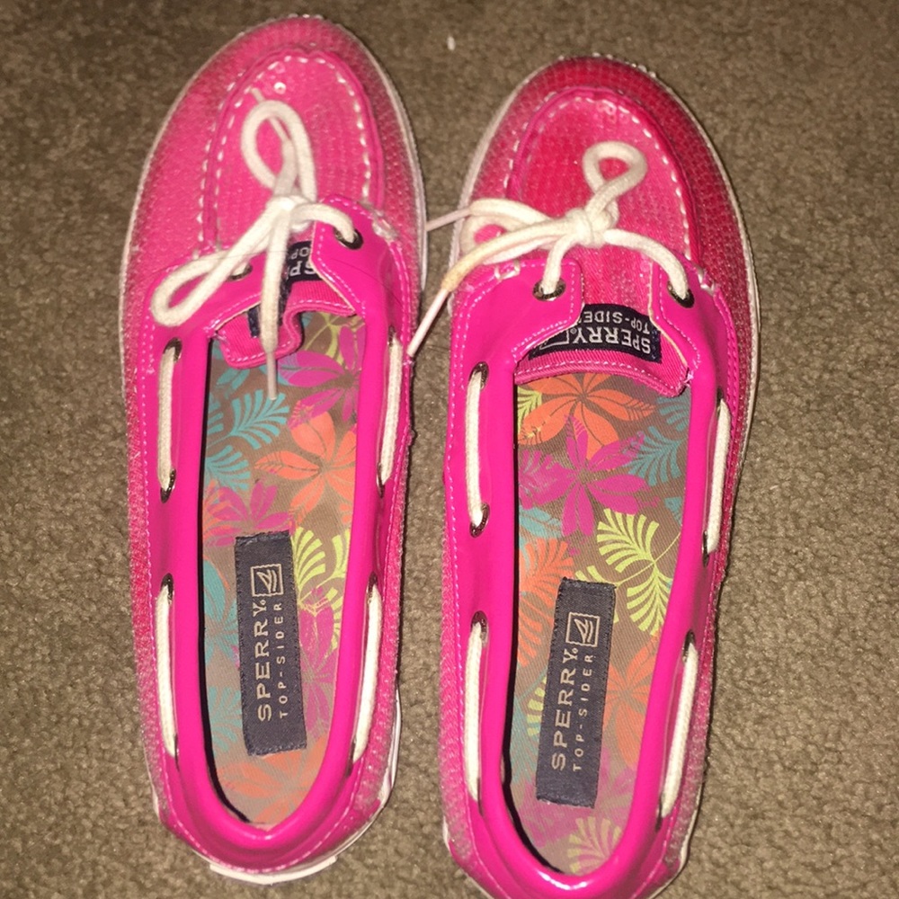 Pink sperry topsiders